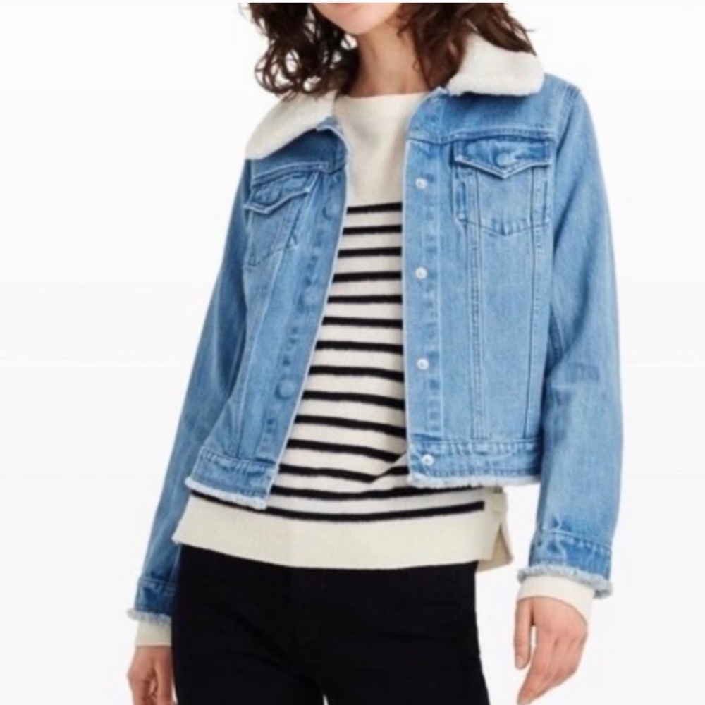 Club Monaco Denim Jacket sherpa collar